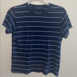 Brandy Melville Navy Striped Tee O/S